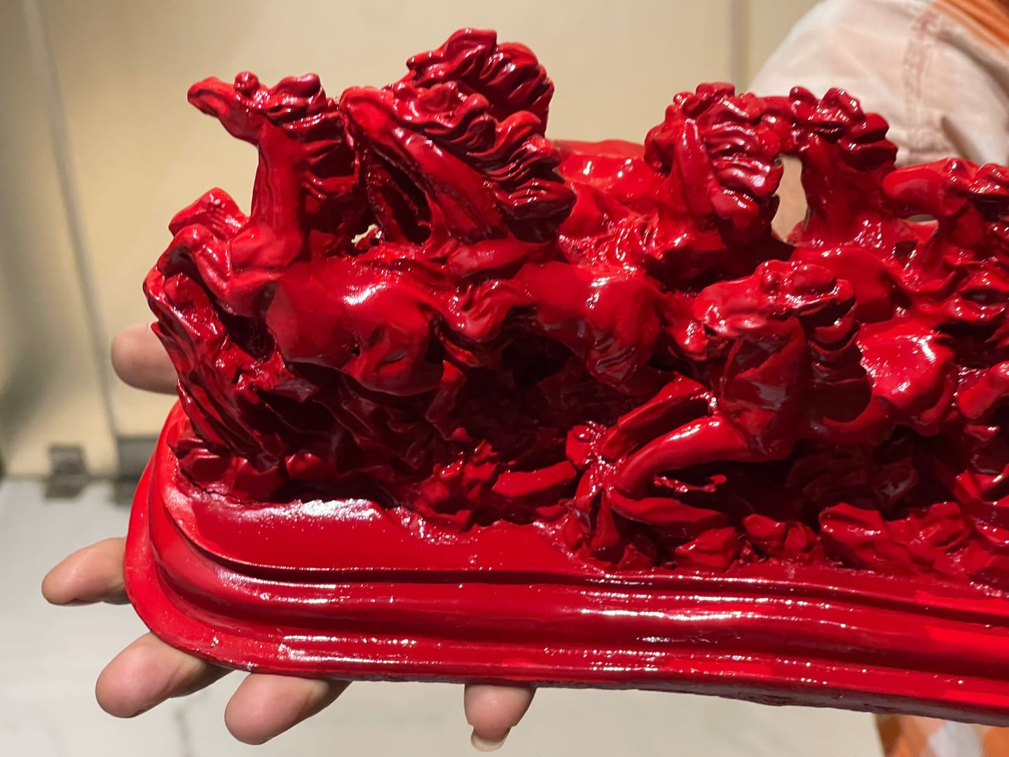 Customer photo review of Majestic Twelve Red Running Horses Resin Sculpture Vastu Remedy for Power, Rapid Progress and Business Growth for Office, Leadership Spaces and Living Room Decor | 39 x 14 cm | 1.6 kg
