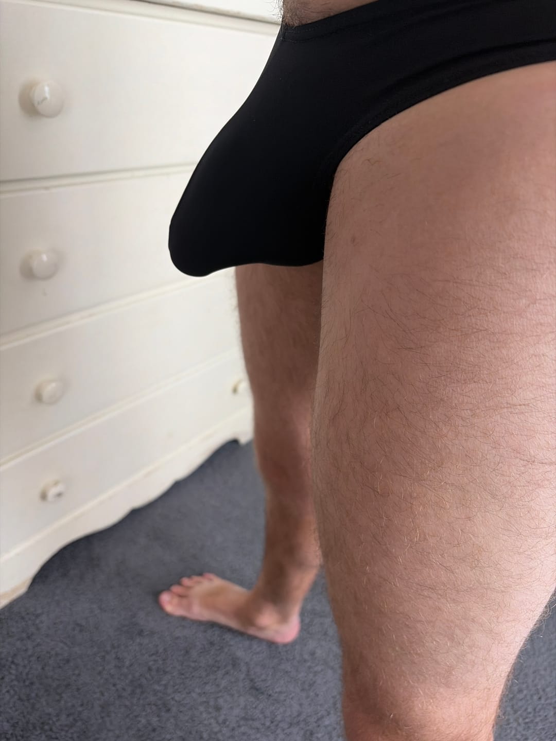 Customer photo review of 3 Pack Men's Large Enhancing Pouch & Solid Color Low-Rise Thongs