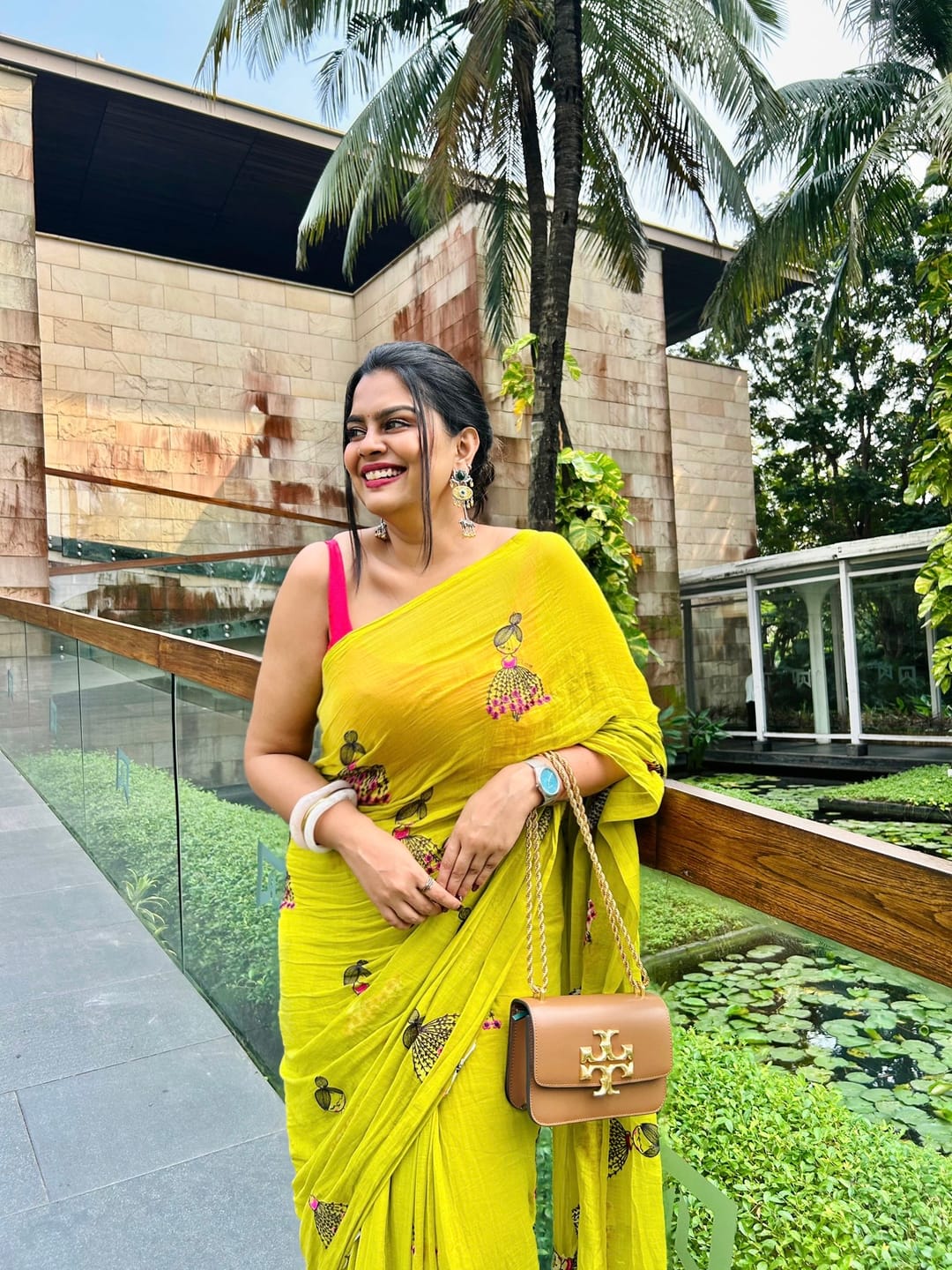 Customer photo review of Green Embroidery Mulmul Cotton Saree