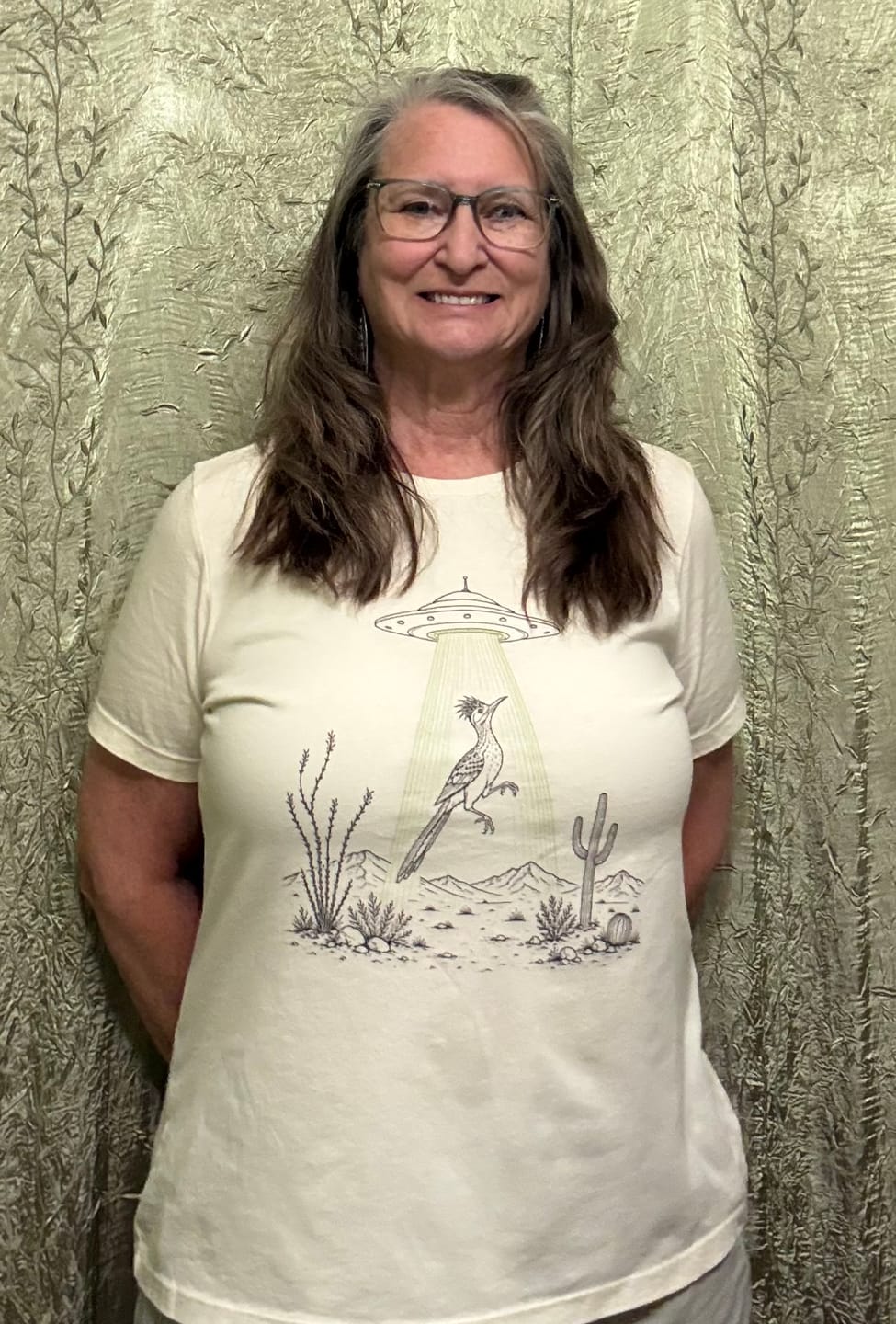 Customer photo review of Roadrunner and UFO Women's Relaxed Tee