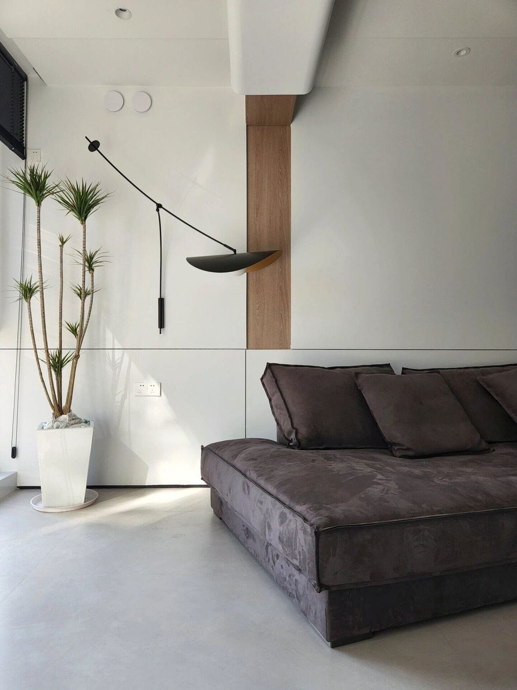 Customer photo review of Adjustable Arm Wall Light, Black Iron Wall Sconce, Plug In