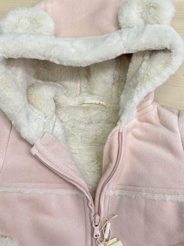 Customer photo review of Dave&Bella Toddler Girls/Boys Pink/Brown Cute Bear Hooded Thickened Warm Coats