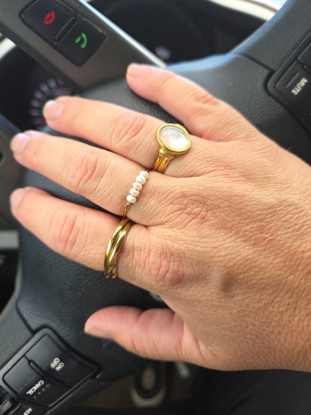 Customer photo review of Ariel Mini Pearl Ring (Bundle)