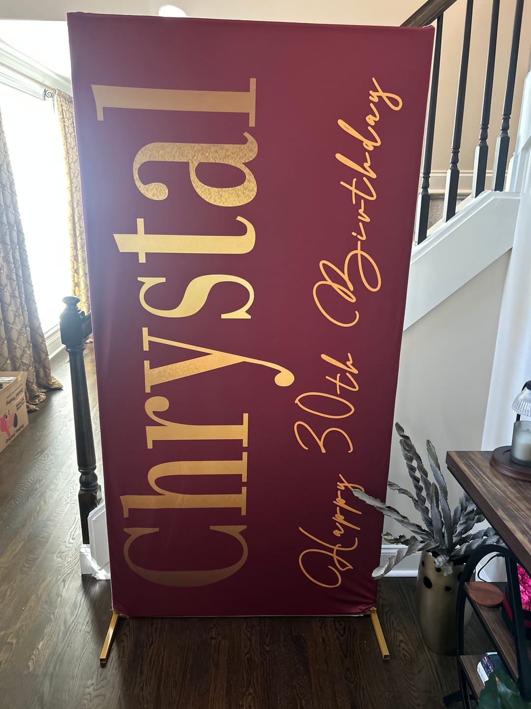 Customer photo review of Personalization Anniversary Birthday Party Rectangular Backdrop Wall Cloth Cover