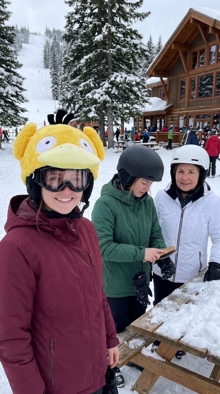 Customer photo review of PowderPuffClub™ - Plush Ski Helmet Cover