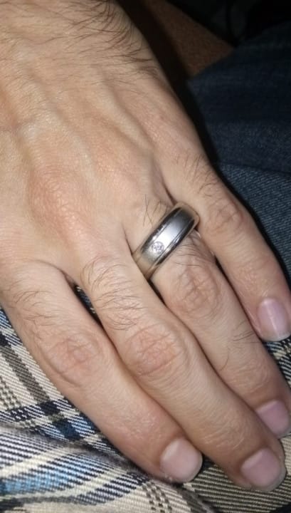 Customer photo review of The Melody Moissanite Wedding Band