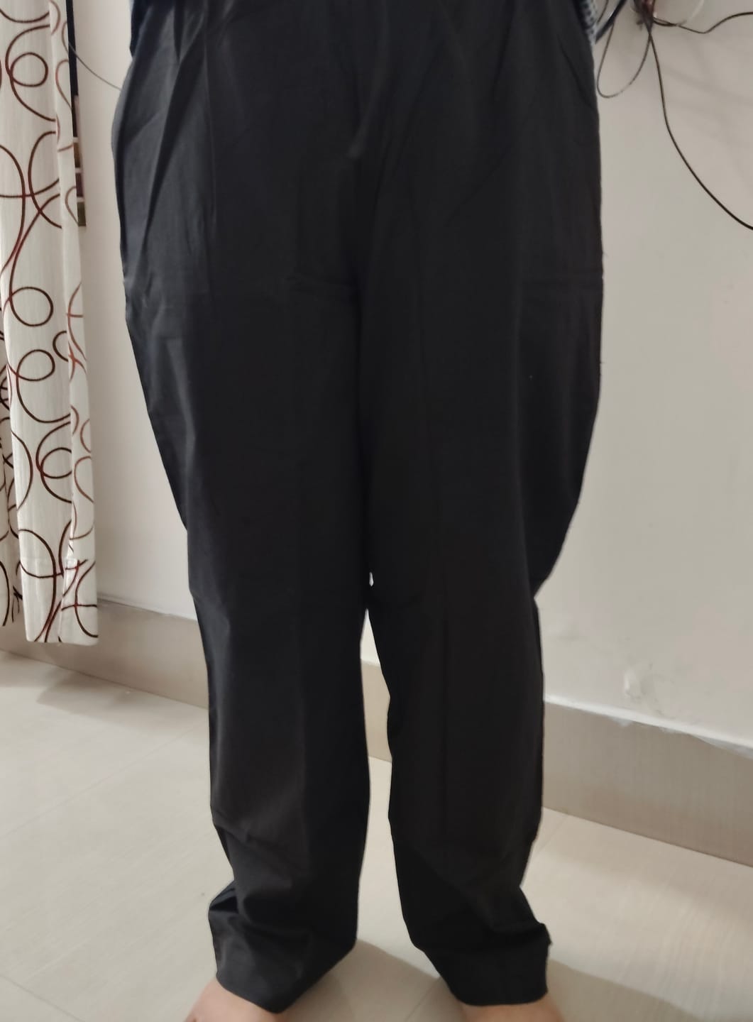 Customer photo review of Women Black Cotton Straight Pant