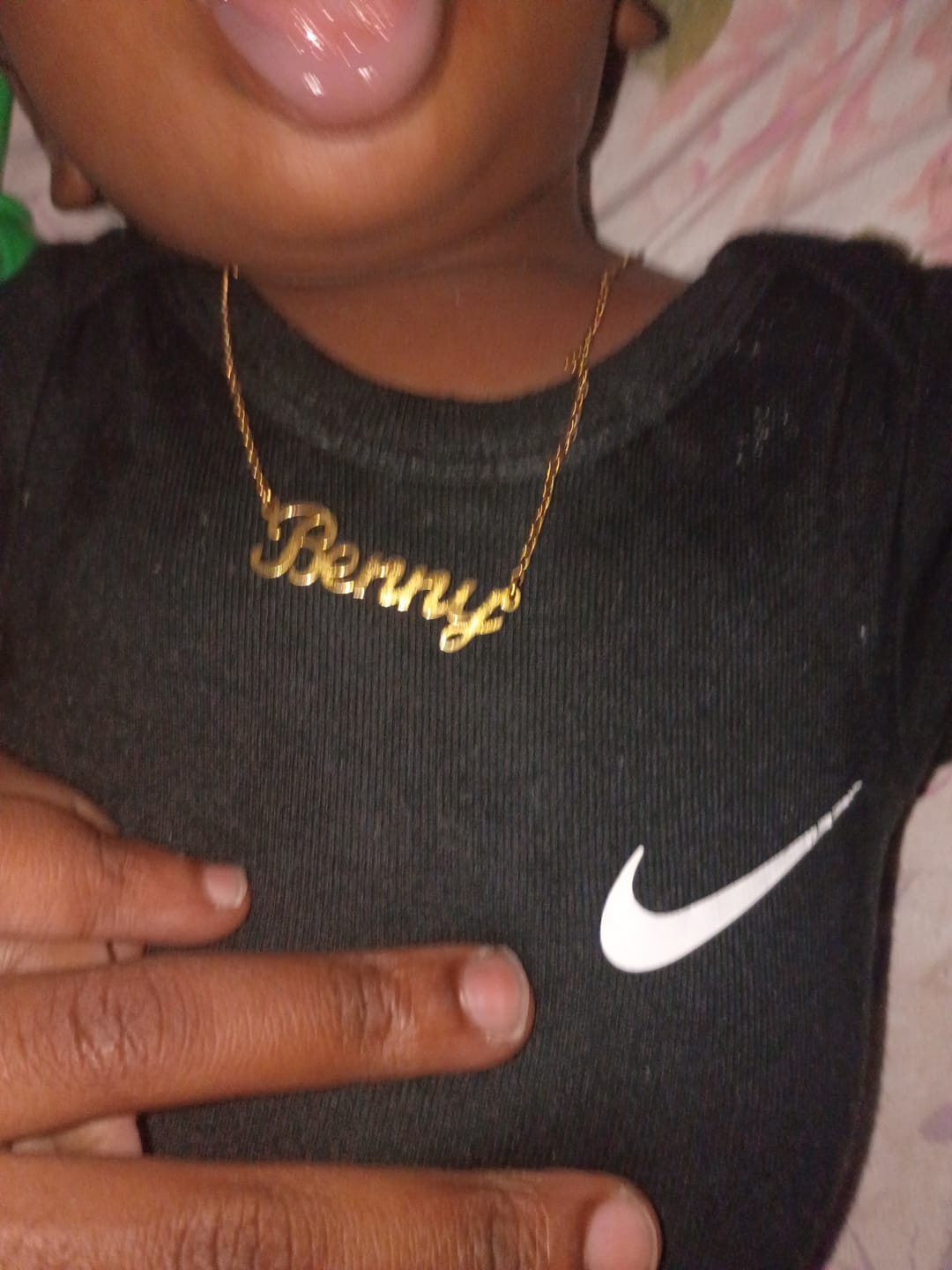 Customer photo review of Kids Custom Name Necklace