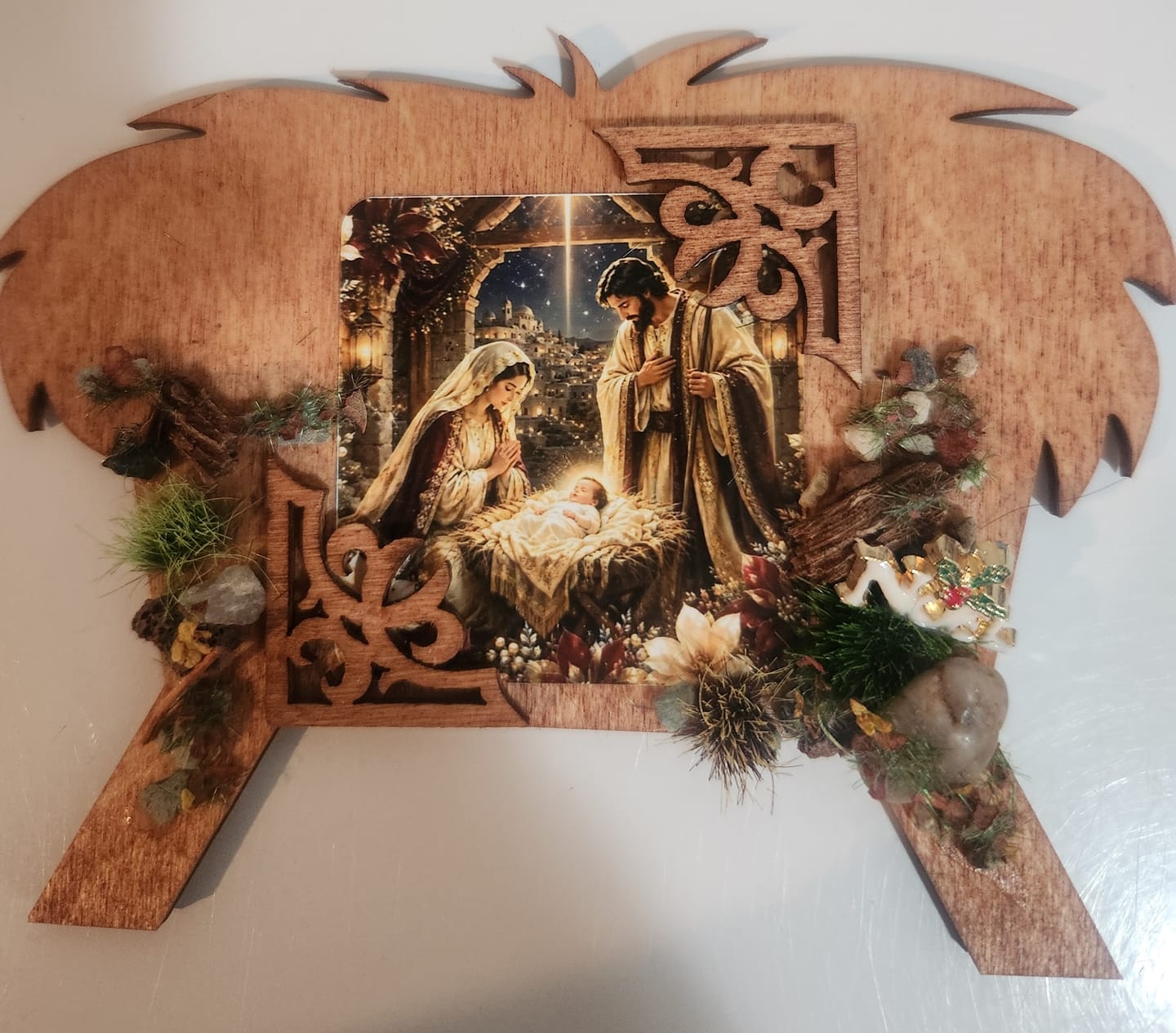 Customer photo review of Unfinished Wood Layered Letter Paw Print Tags | A-Z | 2 Piece | 5" Wide | 1/8" Wood | Wood Craft DIY