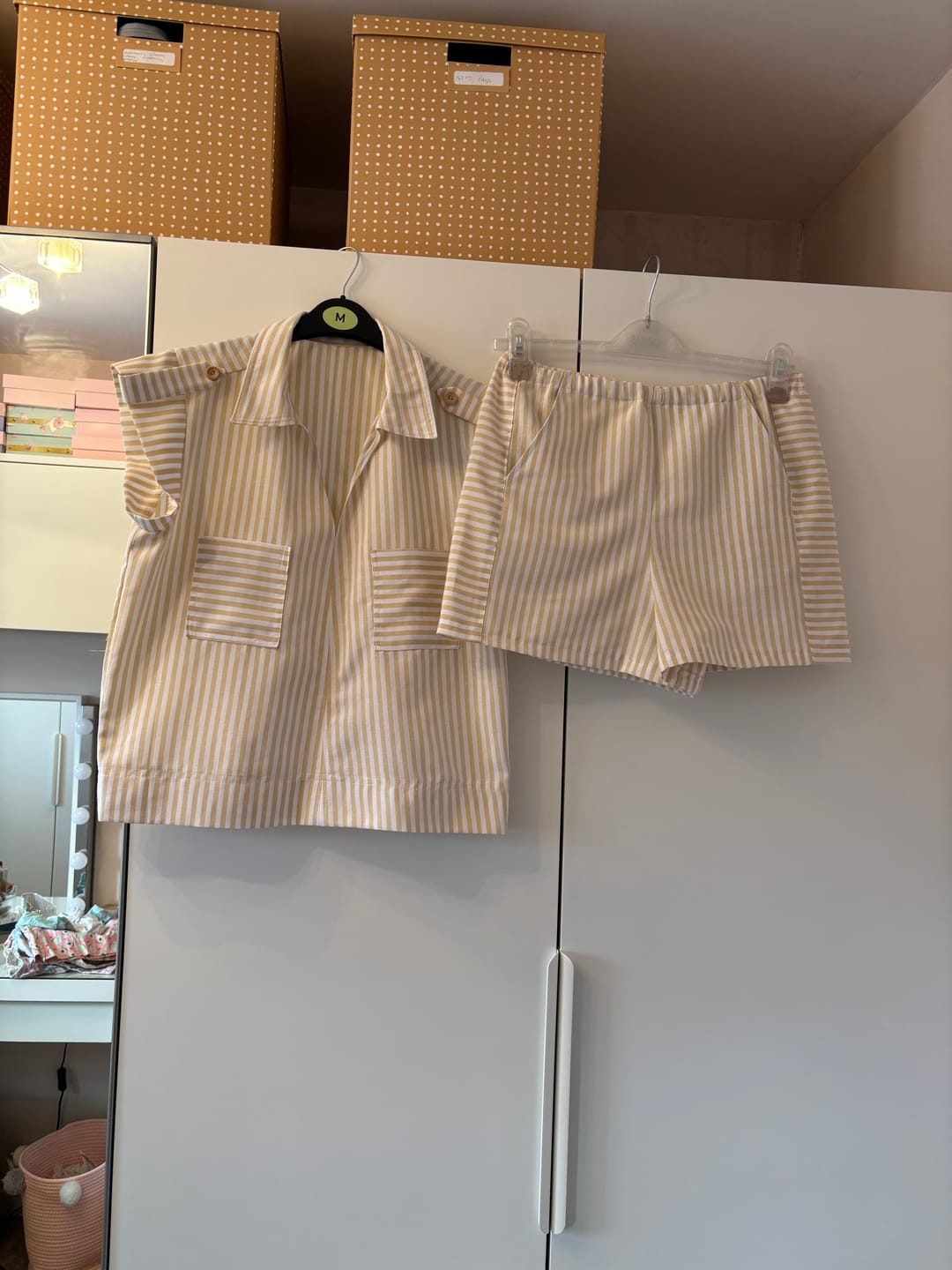 Customer photo review of Yarn Dyed Striped Linen Blend Fabric