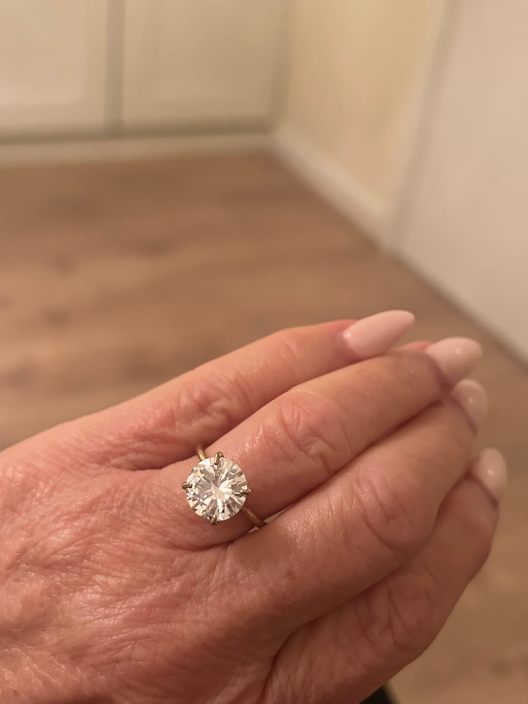 Customer photo review of Round Solitaire Diamond-Inspired Ring 3ct