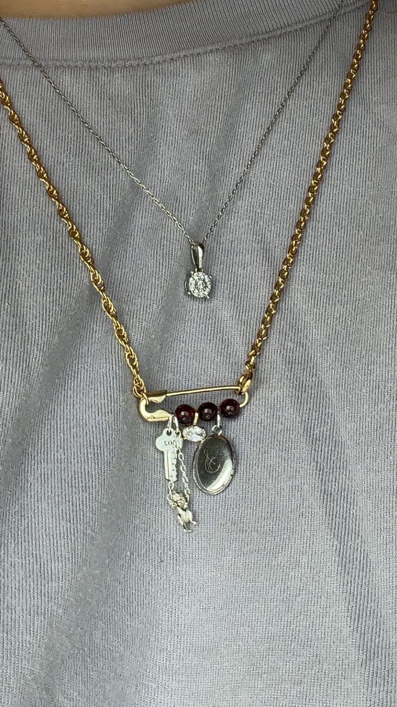 Customer photo review of 14K Single Safety Pin
