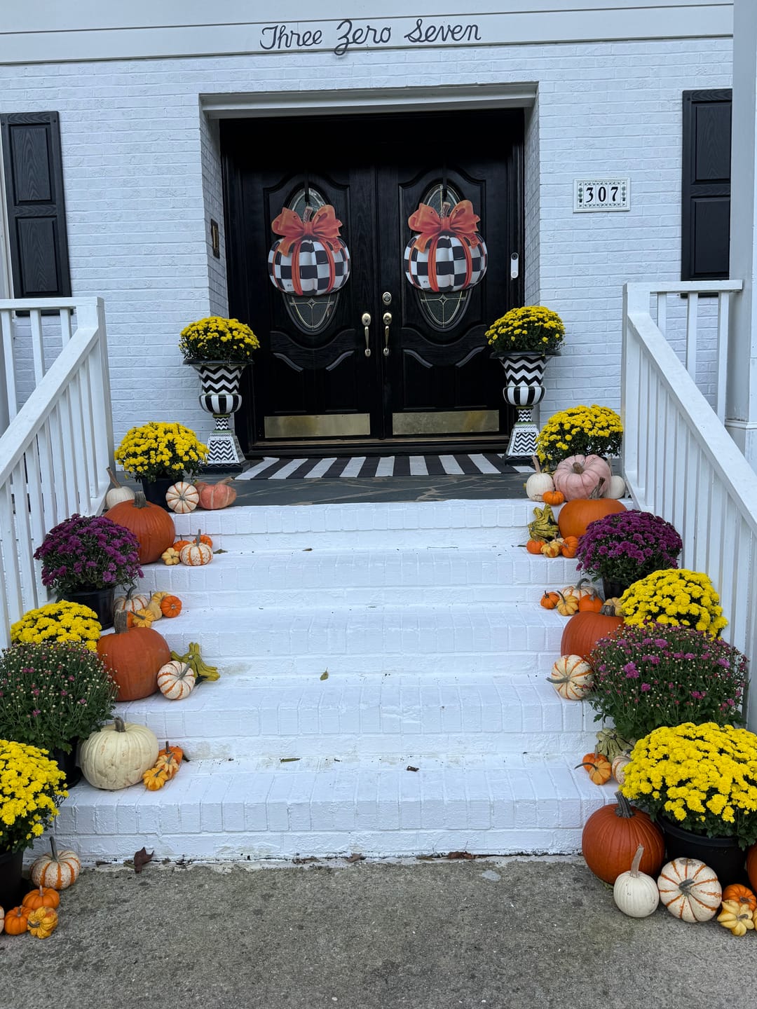 Customer photo review of Elegant Checkered Pumpkin Door Hanger