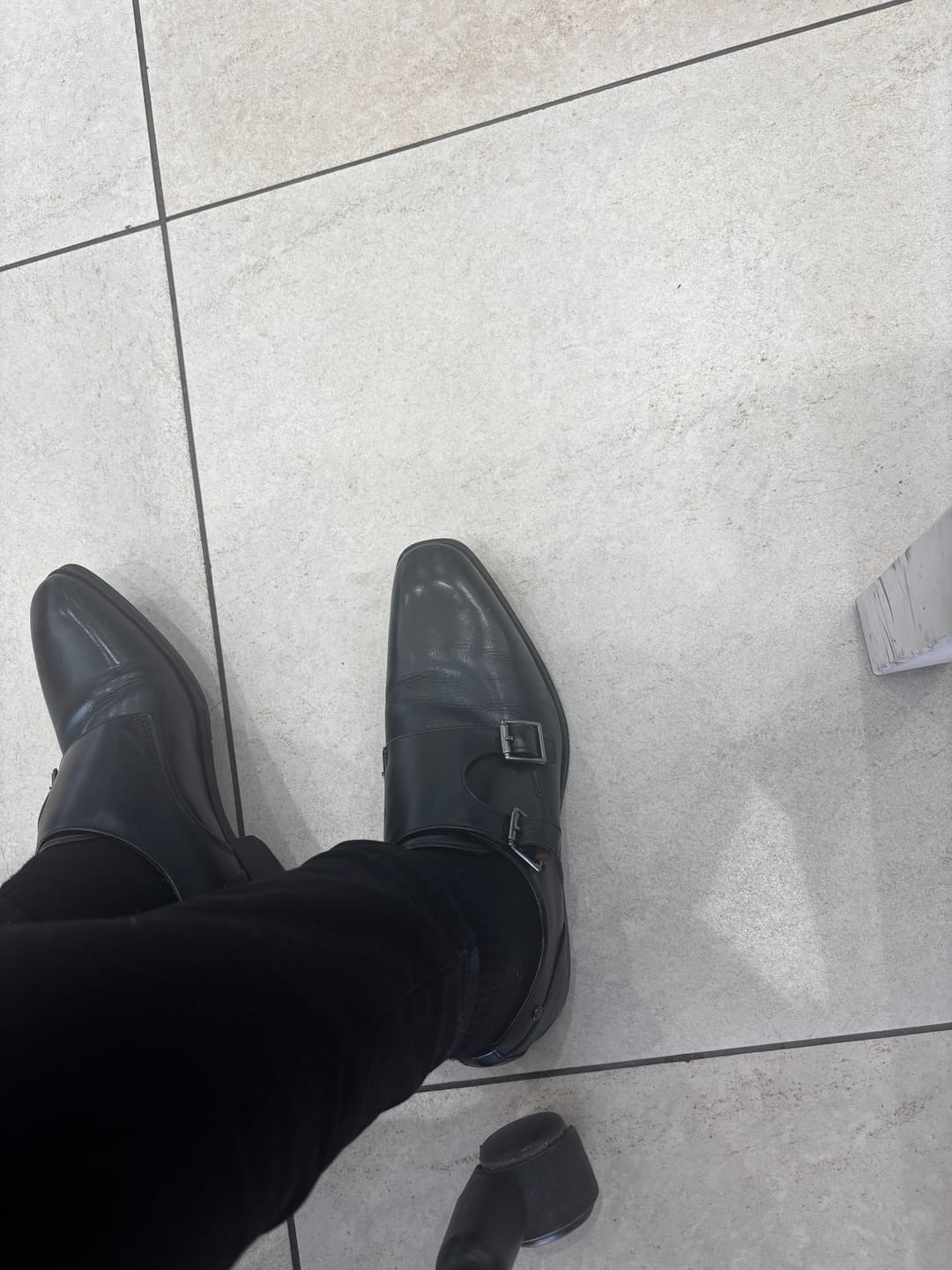Customer photo review of Cleric Leather Double Monk Shoes Black