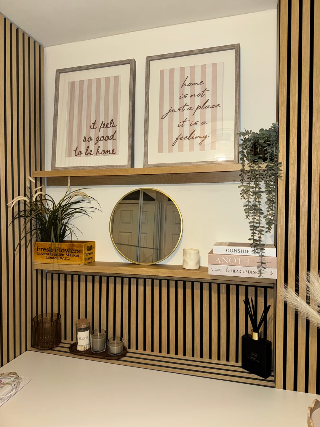 Customer photo review of Acoustic Slat Wall Panels Wooden Decorative Wall Panels Natural Oak Premium 2.4m x 0.6m