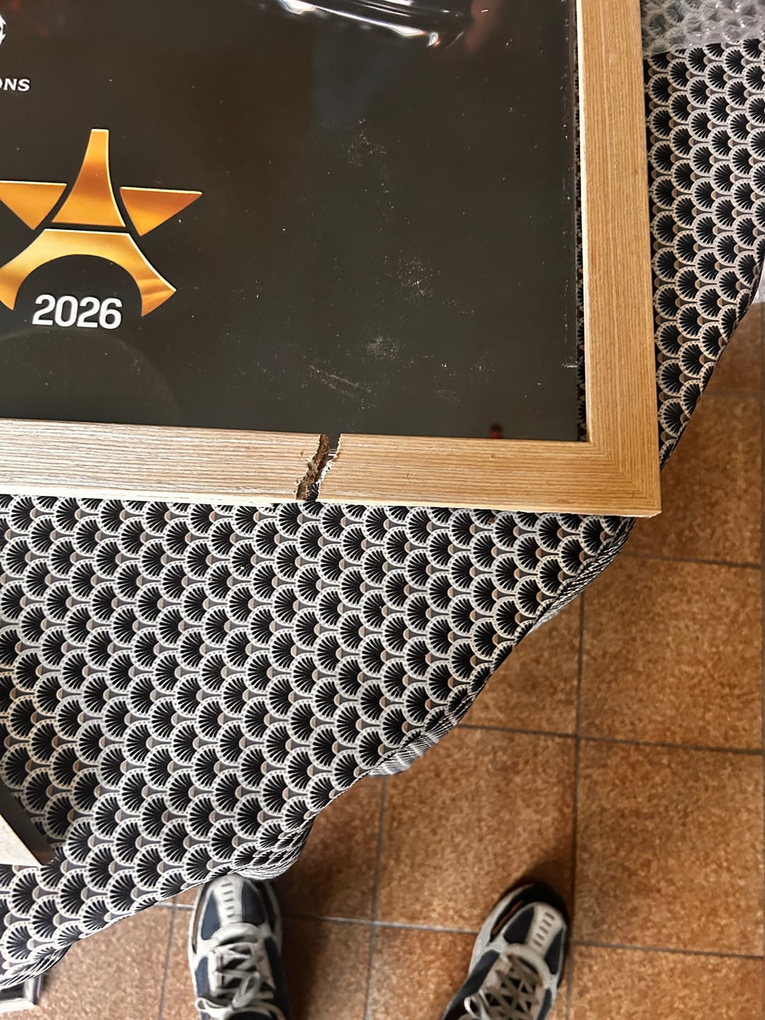 Customer photo review of Cadre Photo PSG – Back 2 Back Champions League 2025 & 2026 | Deux Trophées