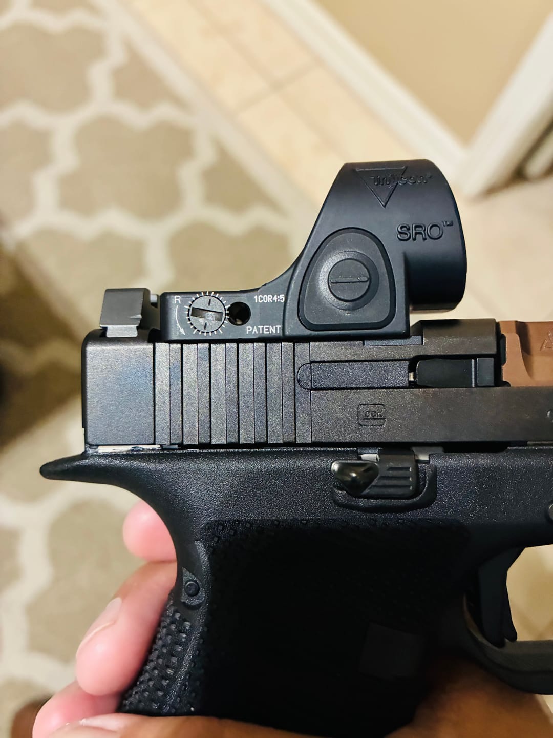 Customer photo review of Trijicon SRO Specialized Reflex Optic Adjustable LED Pistol Red Dot & Green Dot Sight