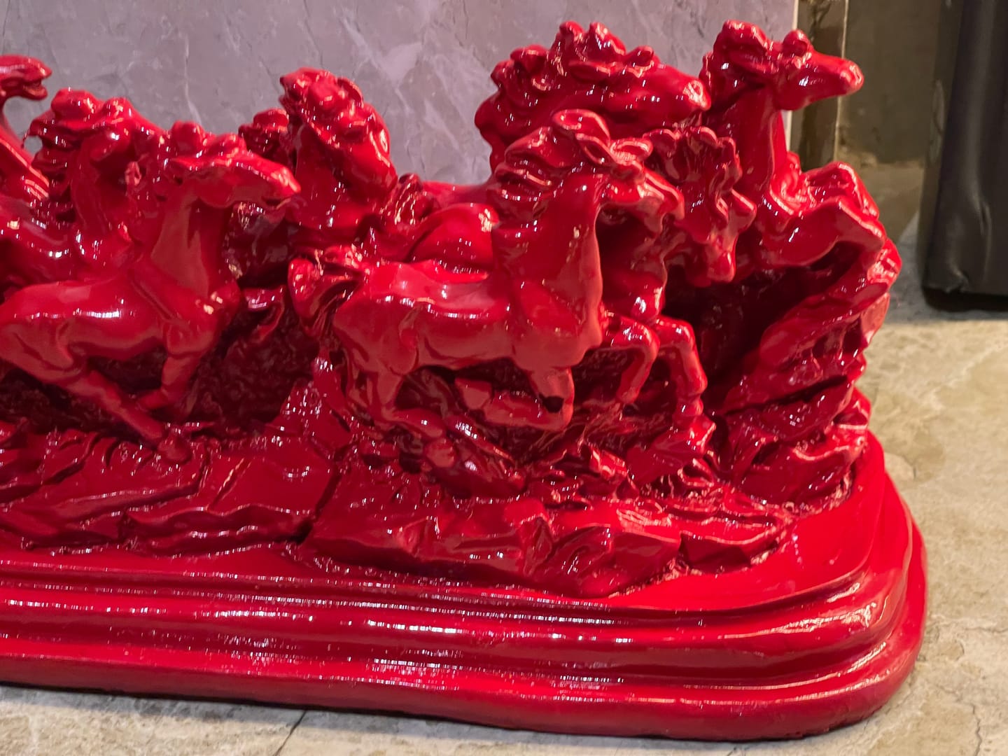 Customer photo review of Majestic Twelve Red Running Horses Resin Sculpture Vastu Remedy for Power, Rapid Progress and Business Growth for Office, Leadership Spaces and Living Room Decor | 39 x 14 cm | 1.6 kg