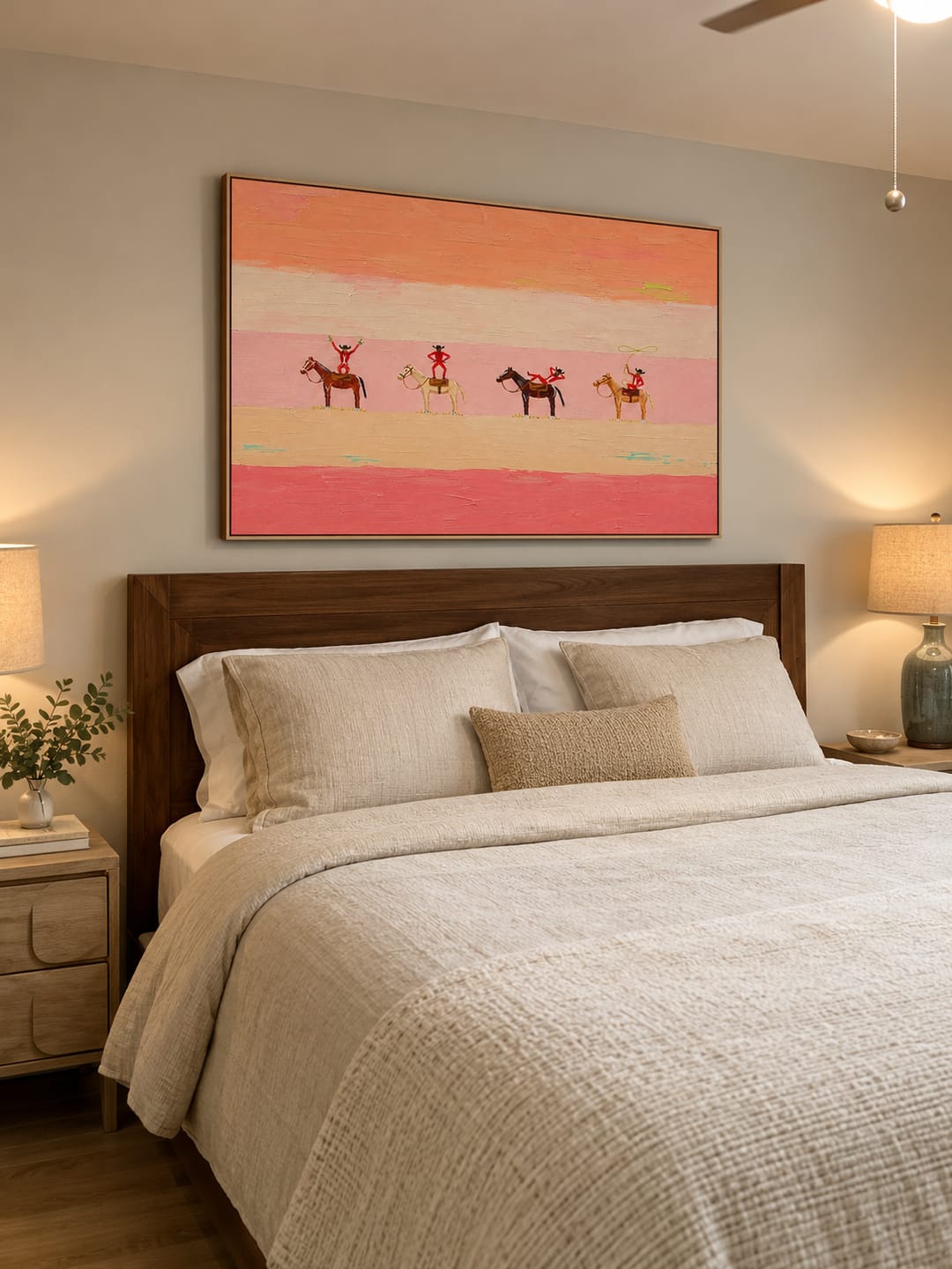 Customer photo review of "Dream Parade" – Whimsical Western Pop Folk Impasto Oil Painting