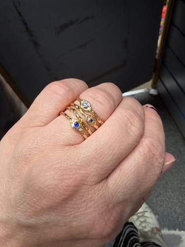 Customer photo review of Evil Eye Stacked Ring