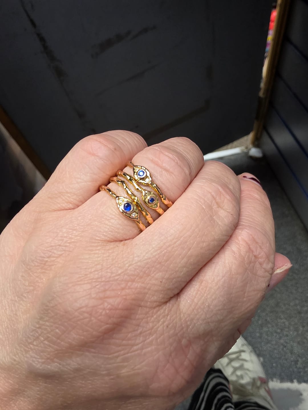 Customer photo review of Evil Eye Stacked Ring