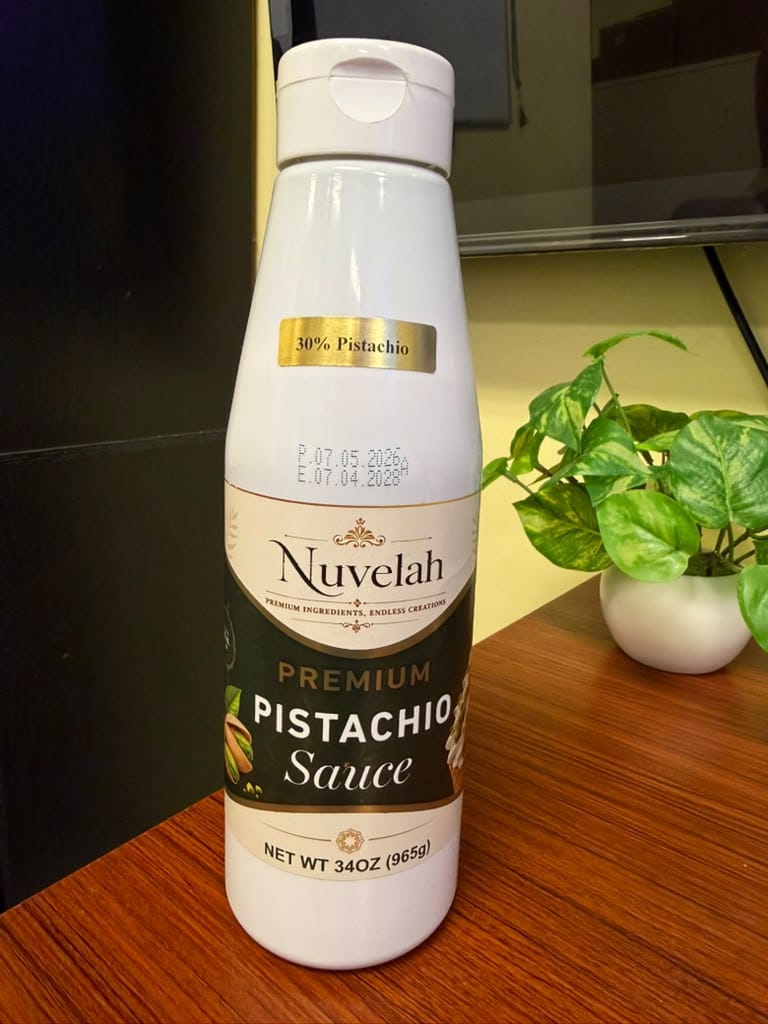 Customer photo review of Wholesale Pistachio Sauce - 30% Pistachio (34 oz)