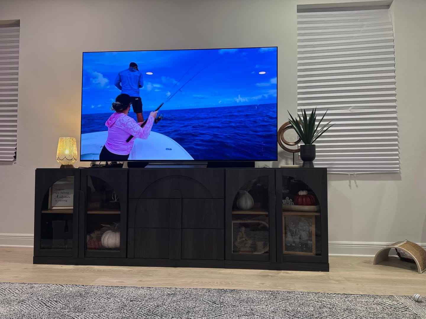 Customer photo review of Bijou Mid-Century Modern Modular Media Console (3-Piece)