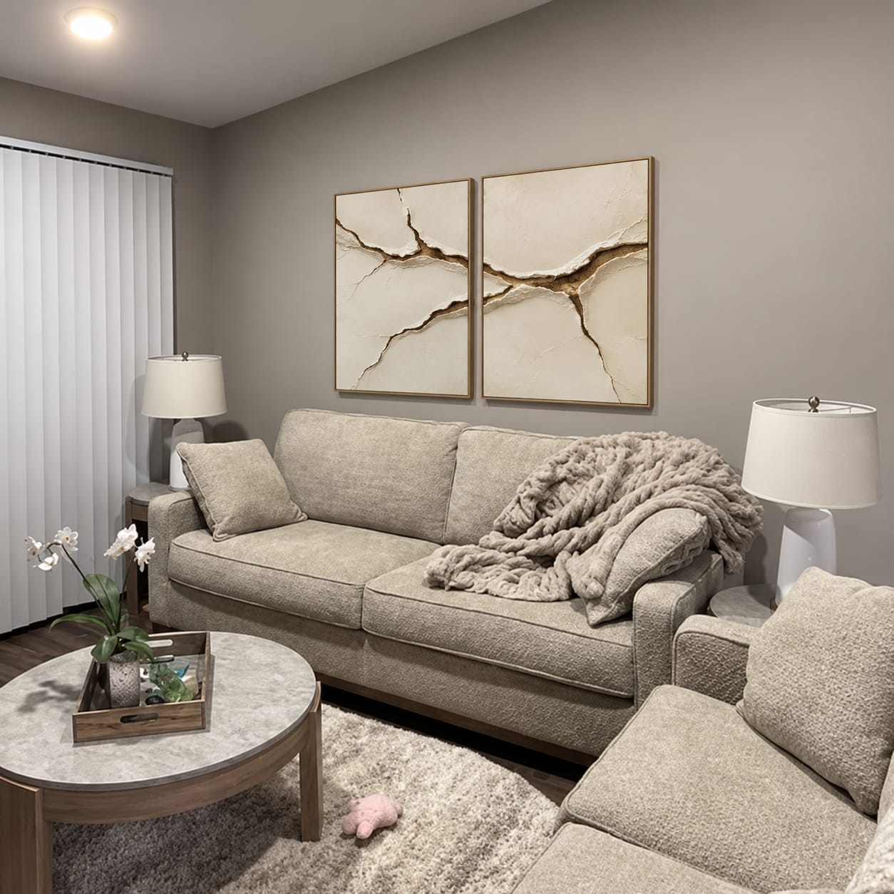 Customer photo review of Split Vein-Relief Diptych Painting