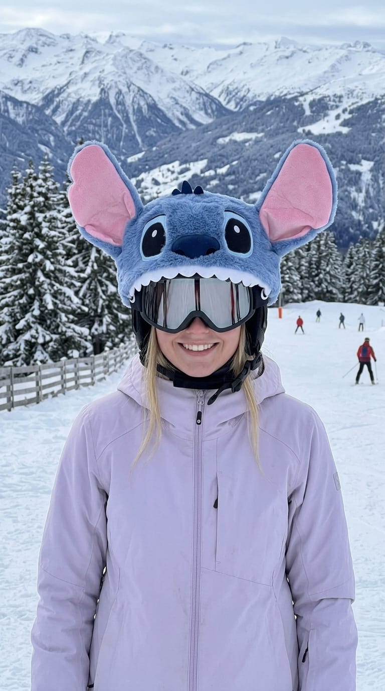 Customer photo review of PowderPuffClub™ - Plush Ski Helmet Cover