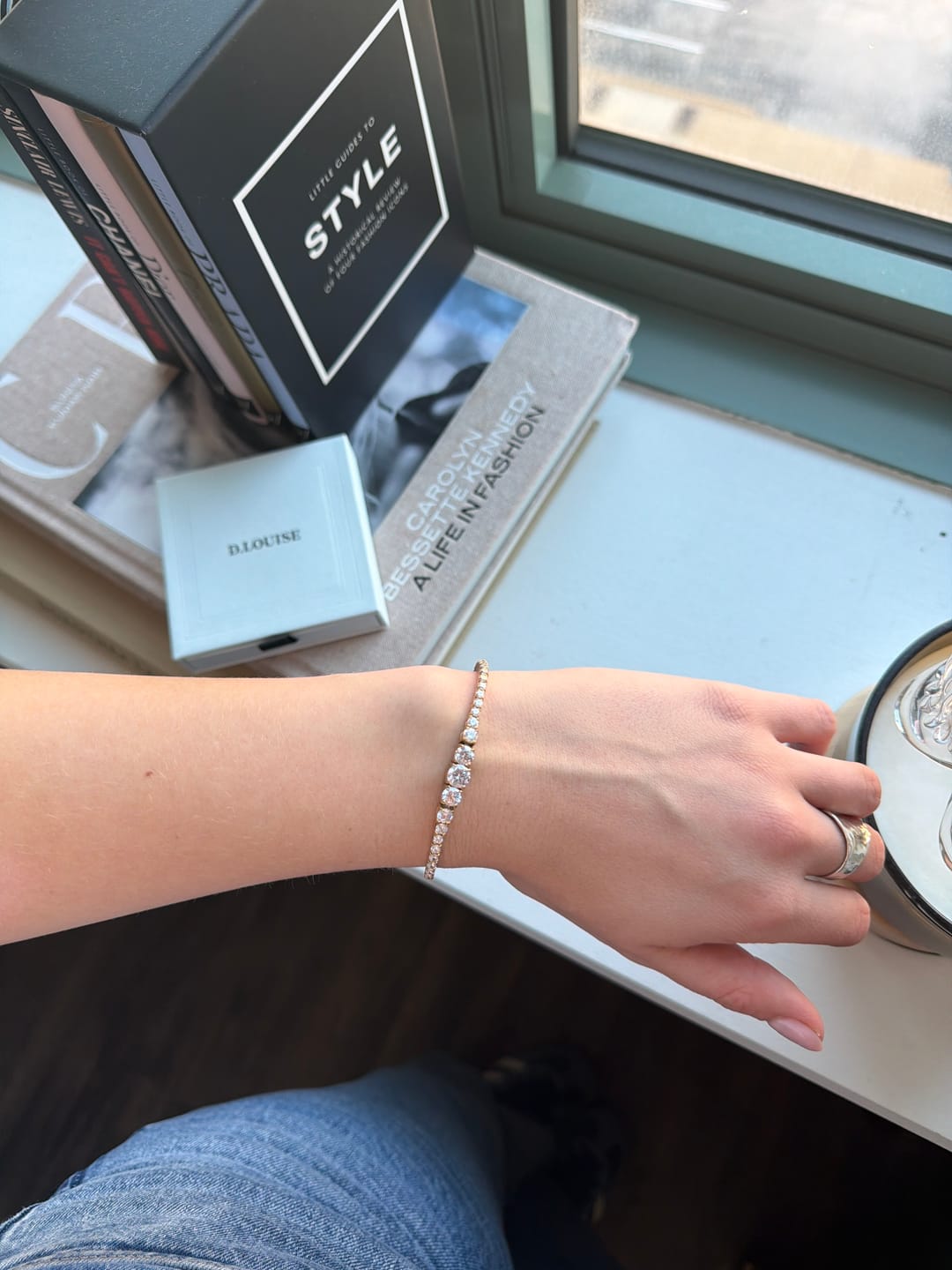 Customer photo review of Luxe Graduated Tennis Bracelet