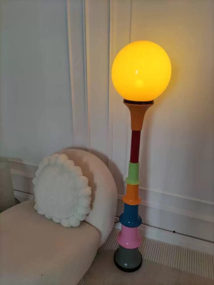 Customer photo review of Acrylic Globe Floor Lamp, Stacked Iron Stand, In-Line Switch, 145 cm