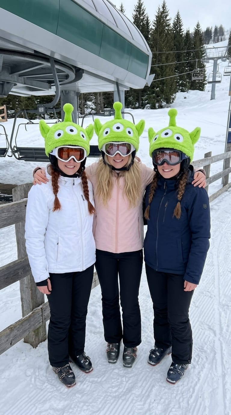 Customer photo review of PowderPuffClub™ - Plush Ski Helmet Cover