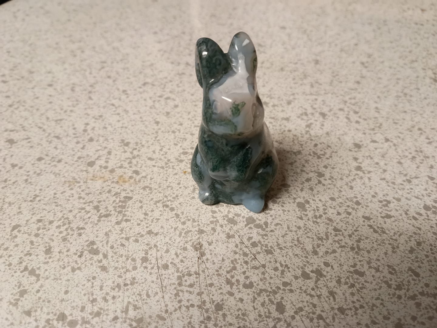 Customer photo review of Natural Crystal Carving Moss Agate Cute Rabbit