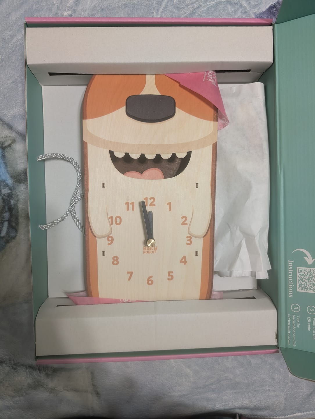 Customer photo review of Butters the Corgi Pendulum Clock