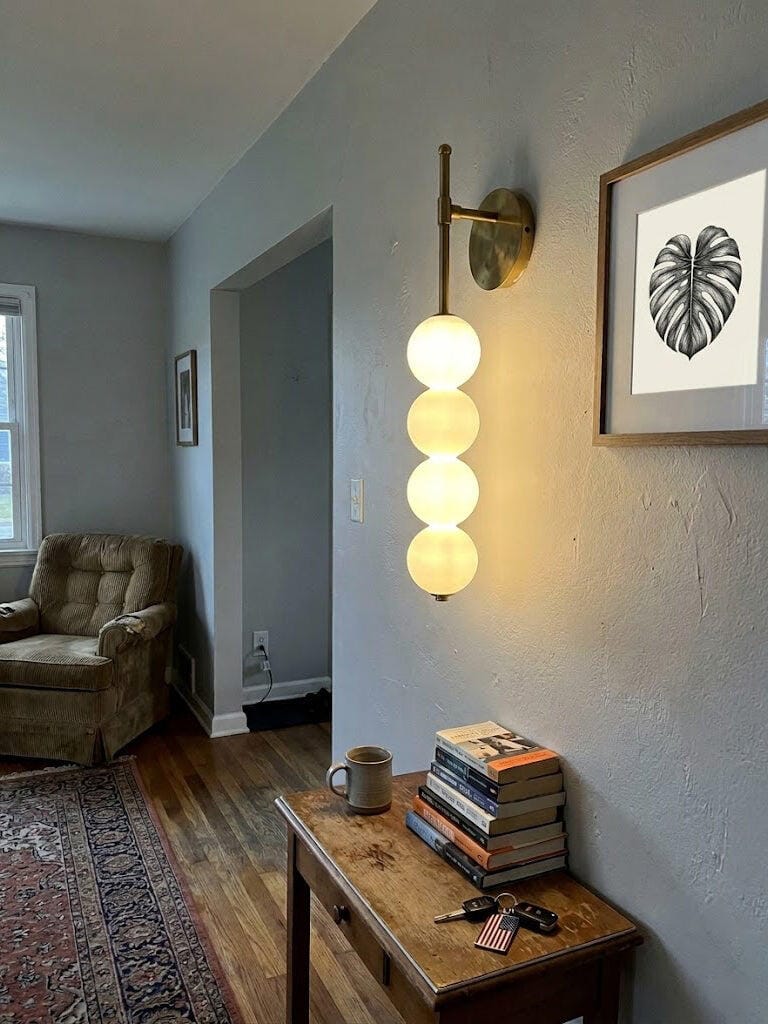 Customer photo review of Opal Ball Wall Light, 53 cm Tall, Wall Sconce, Integrated LED