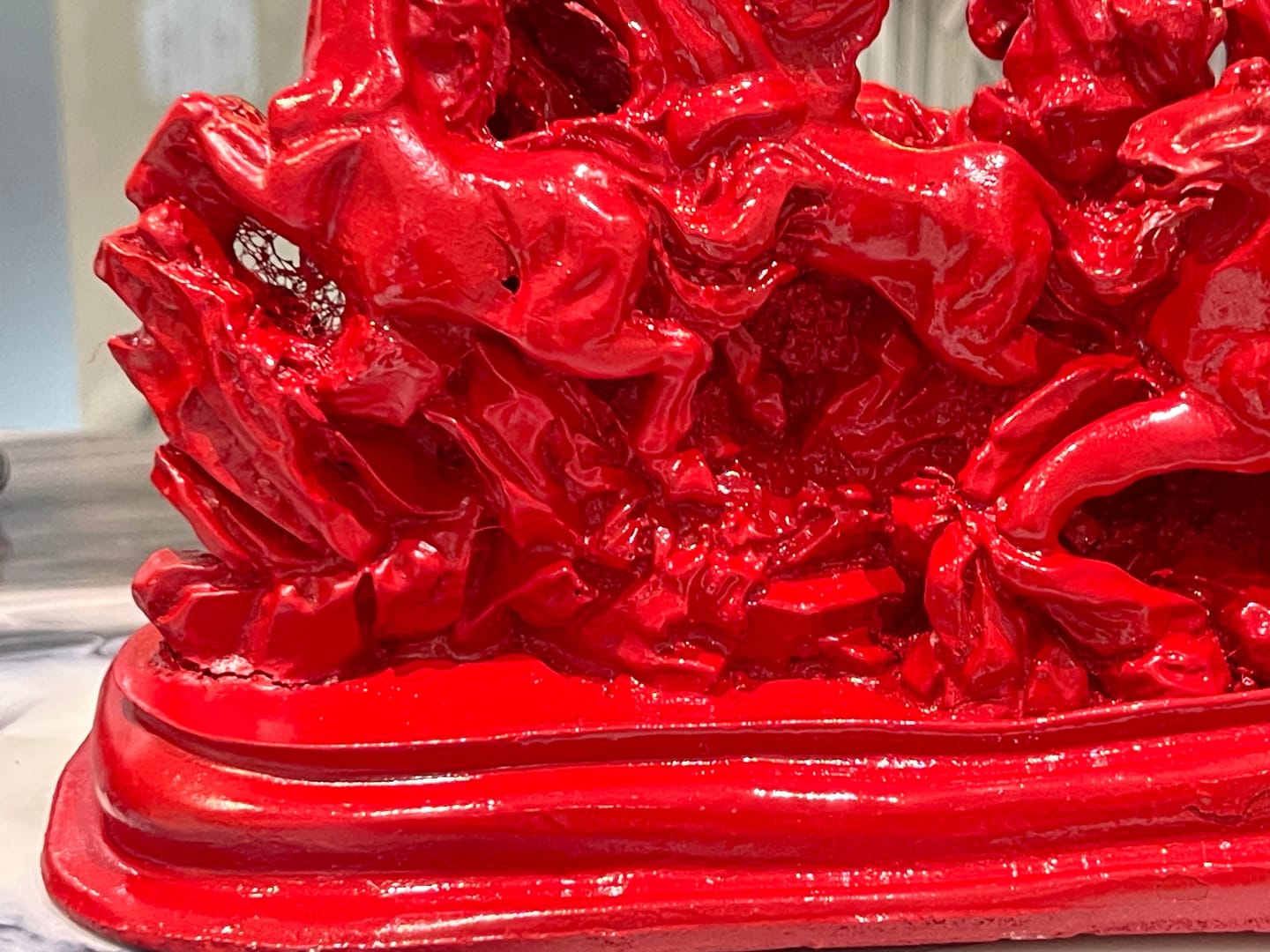 Customer photo review of Majestic Twelve Red Running Horses Resin Sculpture Vastu Remedy for Power, Rapid Progress and Business Growth for Office, Leadership Spaces and Living Room Decor | 39 x 14 cm | 1.6 kg
