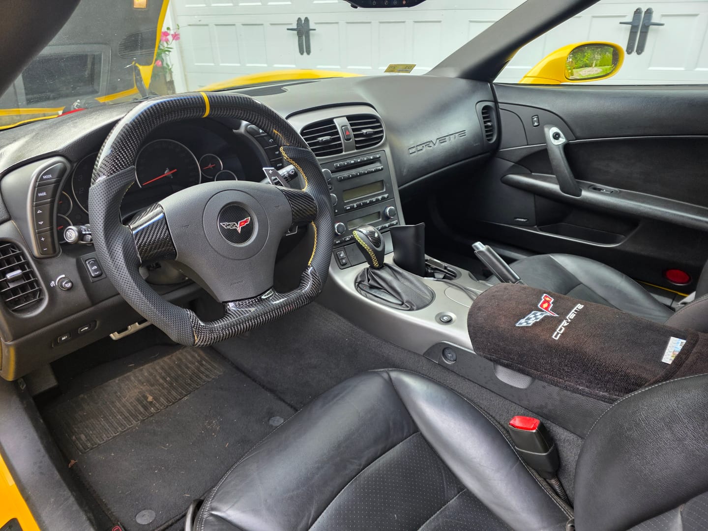 Customer photo review of Corvette C6 Dry Carbon Fiber Steering Wheel Button Control Bezel Covers