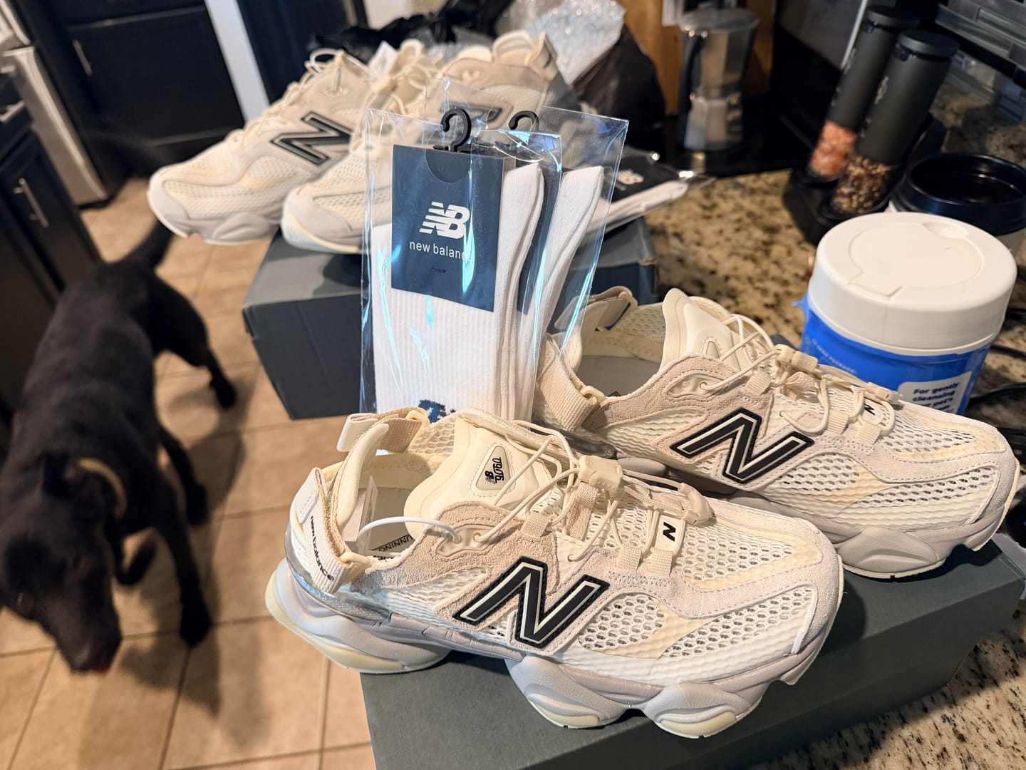 Customer photo review of New Balance 9060 Summer Mule | Off White Mauve