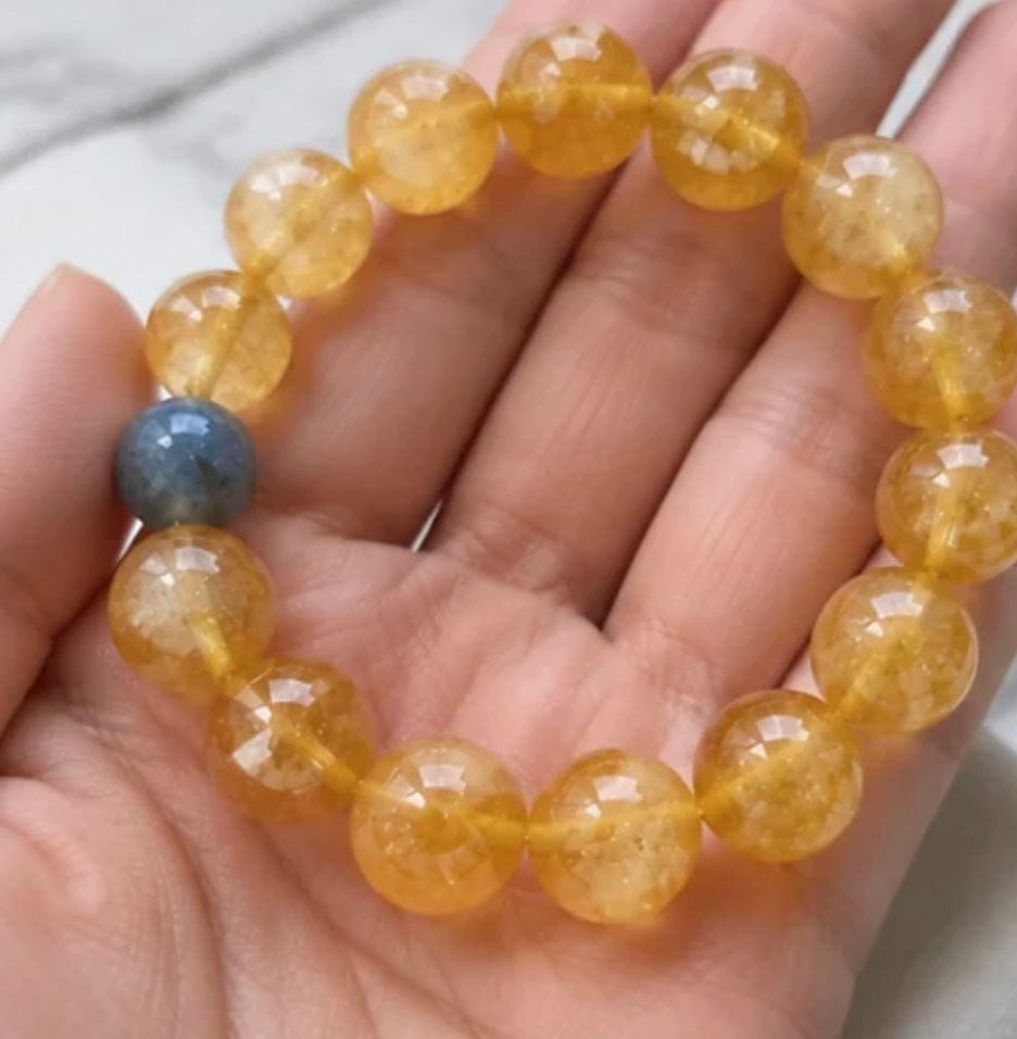 Customer photo review of Premium Citrine & Blue Crystal Wealth Bracelet, Elegant Natural Stone Beaded Bracelet for Prosperity, Abundance & Good Luck, Meaningful Jewelry Gift for Women & Men