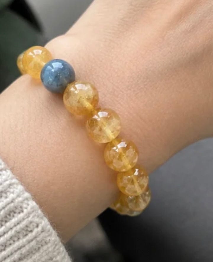 Customer photo review of Premium Citrine & Blue Crystal Wealth Bracelet, Elegant Natural Stone Beaded Bracelet for Prosperity, Abundance & Good Luck, Meaningful Jewelry Gift for Women & Men