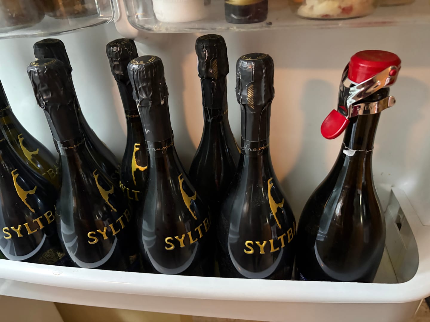 Customer photo review of Champagne Bottle Stopper - Red