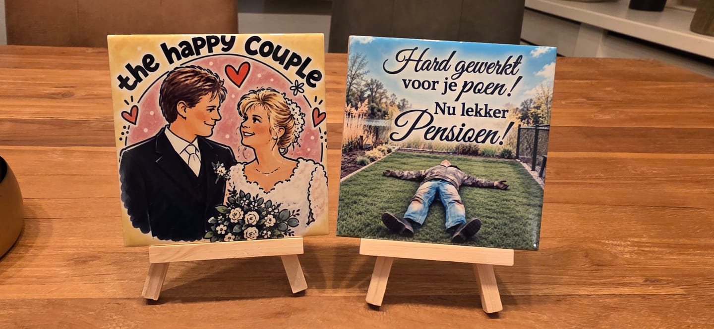 Customer photo review of 36x Keramische Sublimatie Mozaïektegels – 4,8 x 4,8 cm + 10 Gratis Tegelhouders