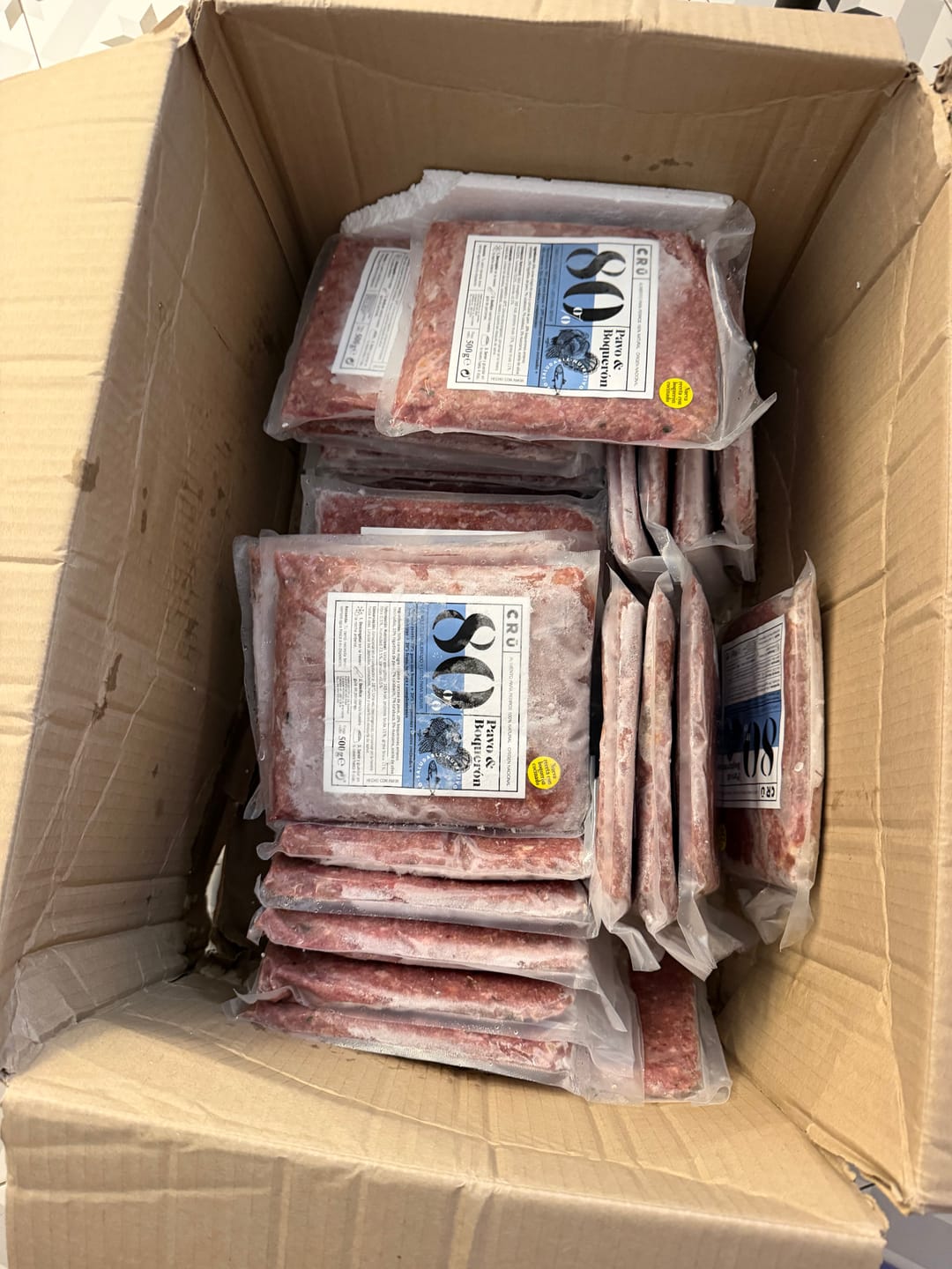 Customer photo review of Menú BARF Pavo y Boquerón para perro - 500g