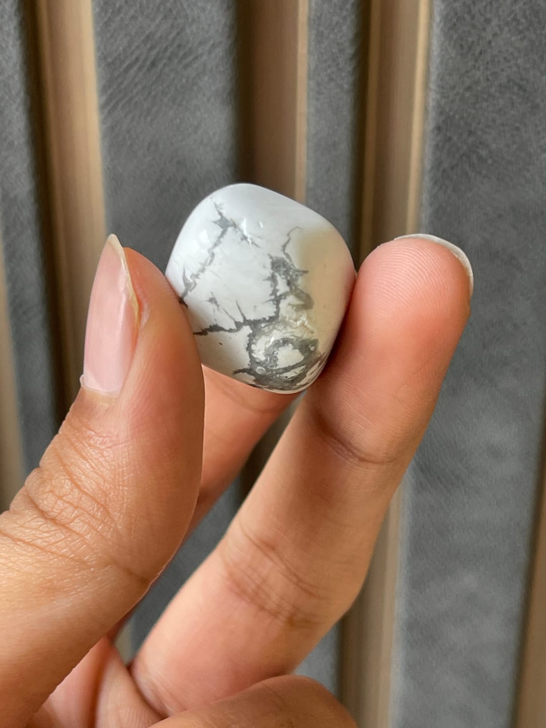 Customer photo review of Natural Howlite Tumbled Stones – Vastu Remedy for Anxiety Relief & Anger Control | Ideal for West Relationship Zones & Stress Areas | 100g / 500g / 1kg