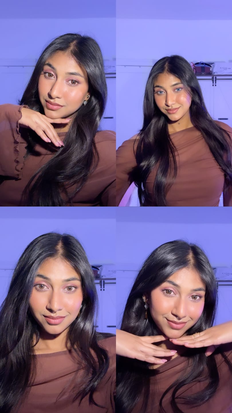 Customer photo review of Hinata Fresh Hazel Brown Prescription Colored Contact Lenses