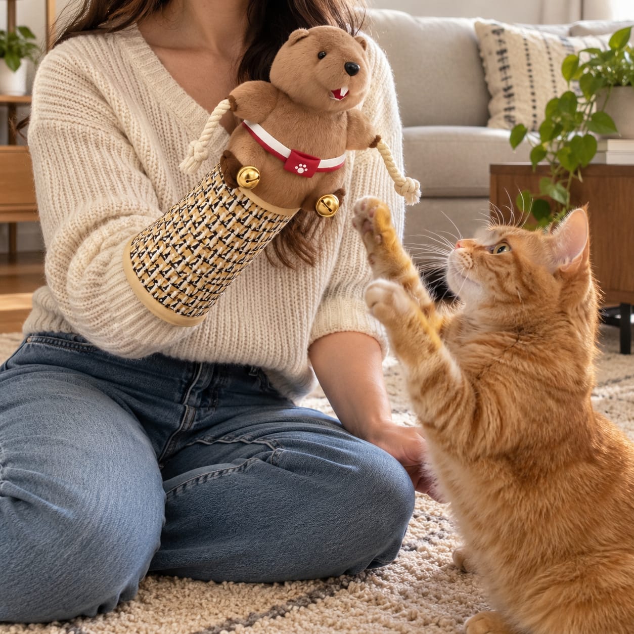 Customer photo review of Scratch-Resistant Play Glove for Cats