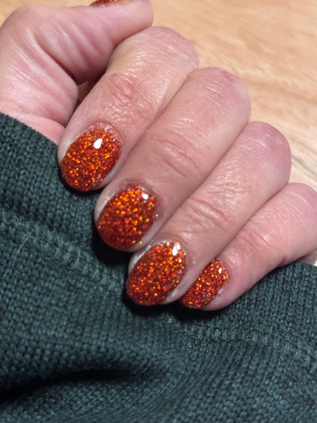 Customer photo review of Ruby Glitter Dipping Powder