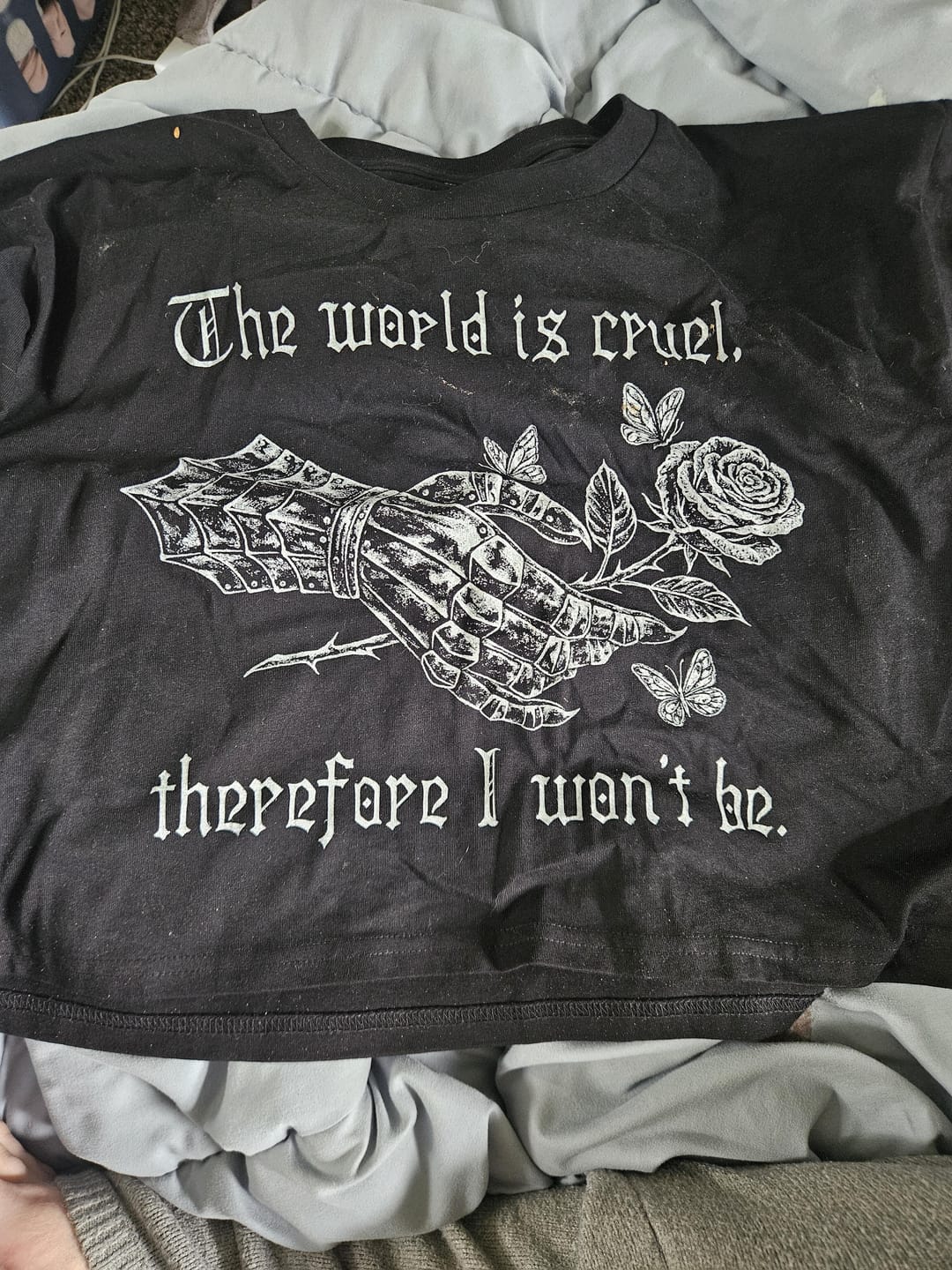 Customer photo review of Cruel World Crop Tee