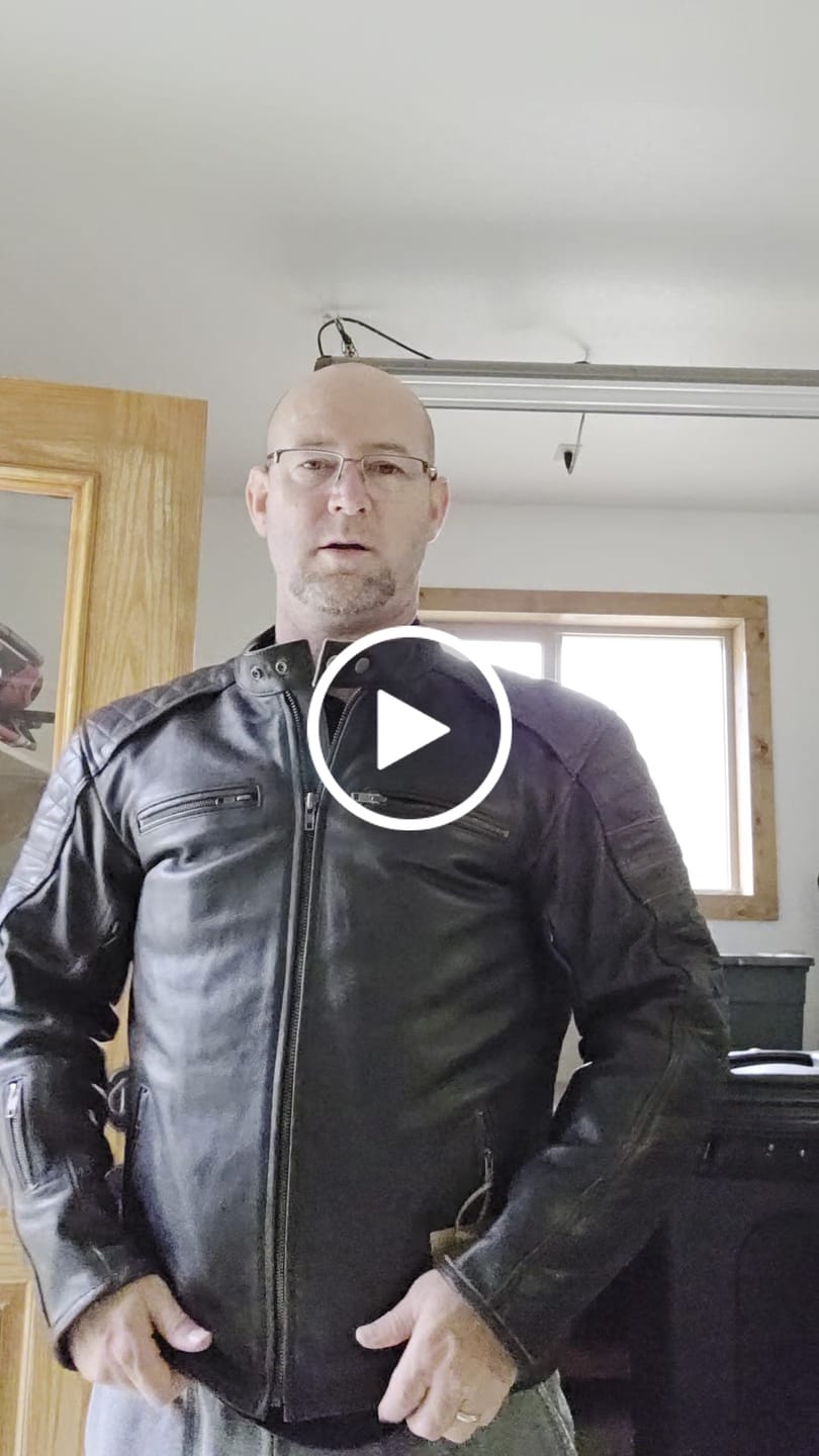 Customer video review of GEN 2 'ol Bobber' | Diamond Quilted Premium Motorbike Jacket | Distressed Charcoal Brown