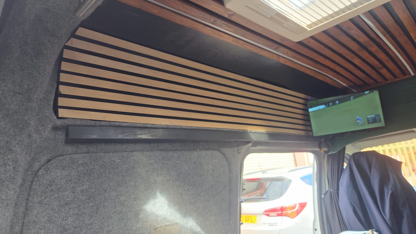 Customer photo review of Acoustic Slat Wall Panels Wooden Decorative Wall Panels Natural Oak Premium 2.4m x 0.6m